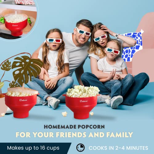 The Original Salbree Microwave Popcorn Popper Machine, Silicone Popcorn Maker, Collapsible Microwavable Bowl - Hot Air Popper - No Oil Required - The Most Colors Available (Turquoise)