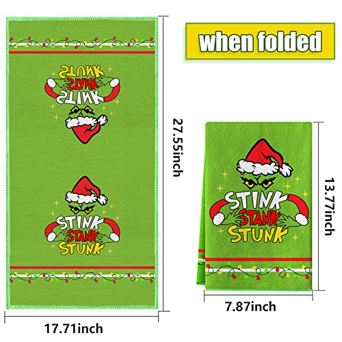 HOMSHIAM Christmas Kitchen Towels 2 Pieces Christmas Dish Towels Hand Towels Housewarming Gifts for New Home, Christmas Farmhouse Decor for Kitchen/Bedroom/Bathroom(17.7 x 27.5 Inch)