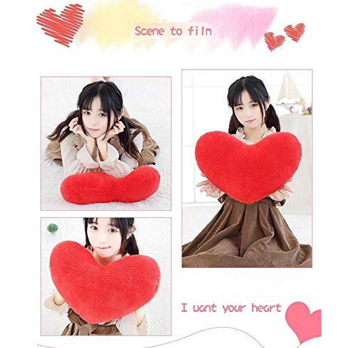 YINGGG Cute Plush Red Heart Pillow Love Pillow Cushion Toy Throw Pillows for Kids' Friends Valentine's Day Fit for Living Heart Throw Decorative Pillows