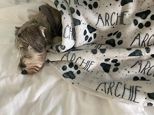 Personalized Paw Print Dog Blanket With Pets Name