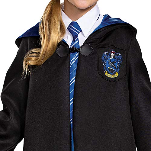 Harry Potter Ravenclaw Robe Prestige Children's Costume Accessory, Black & Blue, Kids Size Large (10-12)