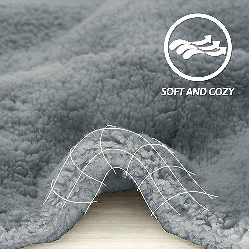 furrybaby Dog Blanket Soft Dog Blankets for Small Dogs Puppy Essentials Washable Sherpa Fleece Cat Blanket 24x32 Inches for Bed Furniture Couch Sofa (Small, Grey)