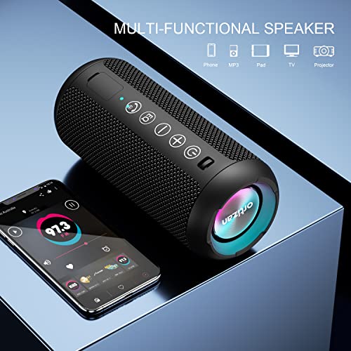 Ortizan Portable Bluetooth Speaker,IPX7 Waterproof Wireless Speakers with 24W Loud Stereo Sound,Deep Bass,Bluetooth 5.3,RGB Lights,Dual Pairing,30H Playtime for Home/Outdoor/Party/Beach,Gift Ideas