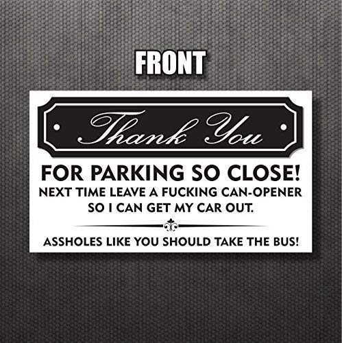 Funny Bad Parking Business Cards - Thank You For Parking So Close, You Suck At Parking Notes Cards Fake Ticket for A Gag Gift Or Prank, 3.5 x 2 Inch