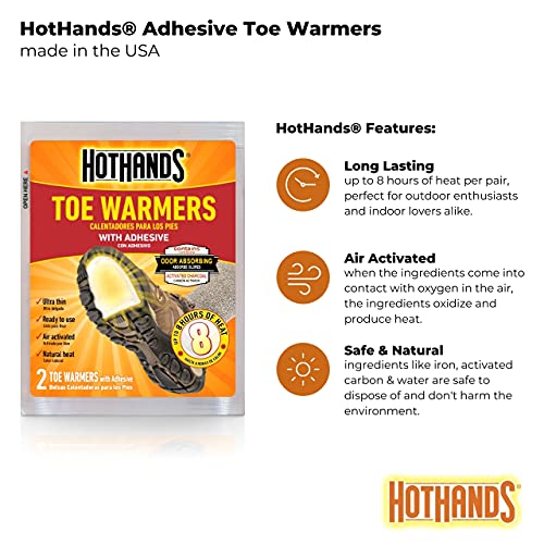 HotHands Toe Warmers - Long Lasting, Odorless, Air Activated - Up to 8 Hours of Heat - 40 Pair