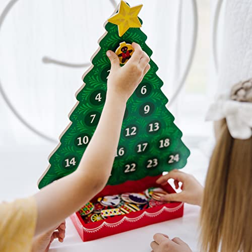 Melissa & Doug Wooden Advent Calendar - Magnetic Christmas Tree, 25 Magnets - Holiday Tree Themed Countdown Style Toddler and Kid Advent Calendar 2022 For Ages 3+