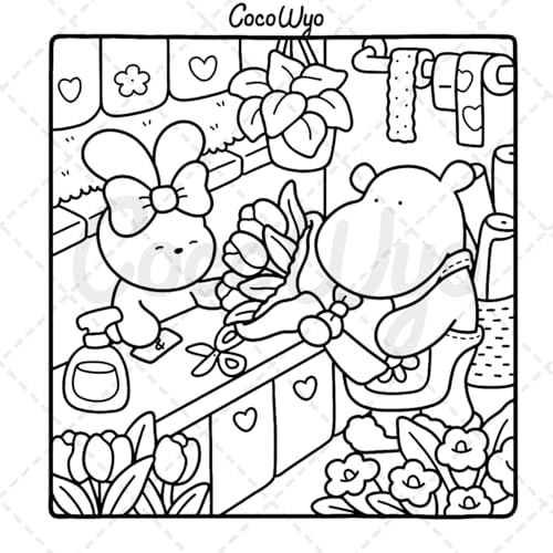 Comfy Days: Coloring Book for Adults and Teens Featuring Super Cute Animal Characters in Cozy Hygge Moments for Relaxation (Cozy Spaces Coloring)