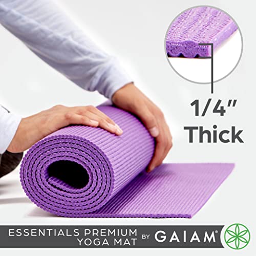 Gaiam Essentials Premium Yoga Mat With Carrier Sling (72 InchL X 24 InchW X 1/4 Inch Thick)