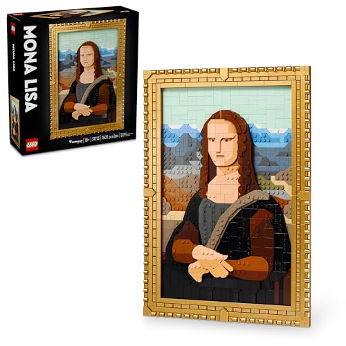 LEGO Art Mona Lisa Painting, Leonardo da Vinci Artwork for Build and Display, Home Decor Idea, Wall Art Building Set for Adults, Creative Activity Gift for Men, Women and Art Lovers, 31213