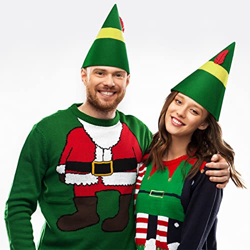 Geyoga 8 Pieces Christmas Elf Hat The Elf Costume Accessories Christmas Hats for Xmas Holiday Cosplay Gifts Party Supplies