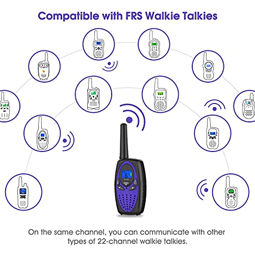 Topsung M880 Walkie Talkies for Adults Toys for Kids (Violet 2 Pack)