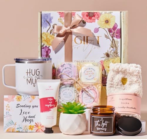 Care Package for Women Spa Gifts Baskets for Women Self Care for Best Friends Mom Grandma Wife Feel Better Gifts Thinking of You Encouragement Stress Relief Get Well Soon Gifts for Women Holiday Gift