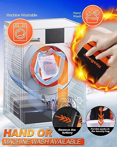 Heated Socks for Men & Women, 5000 mAh Rechargeable Heated Socks 360° Heating, 4 Heat Modes, Battery Powered Machine Washable Winter Thermal Warming Socks Foot Warmer for Hunting Ski Hiking Fishing