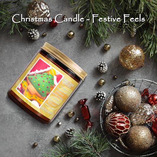 Christmas Candle | Christmas Cookies Scented Candle - Christmas Scented Candles for Home, Soy Candles for Home Scented - Holiday Candle Gifts Christmas Gift for Women and Men - 7 oz Jar Candles