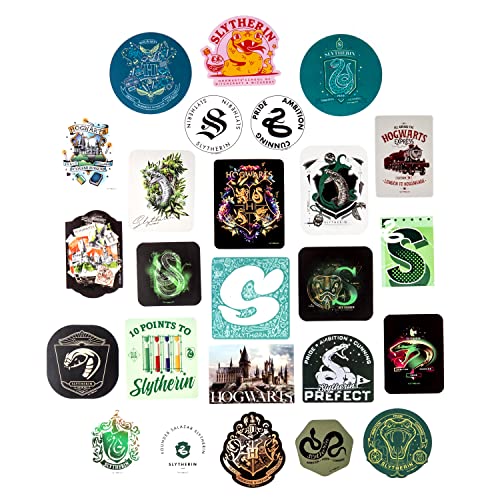 Conquest Journals Harry Potter Slytherin Vinyl Stickers, Unique Stickers Including Holograms, Waterproof and UV Resistant, Great for All Your Gadgets, Potterfy All The Things (60 Pack)