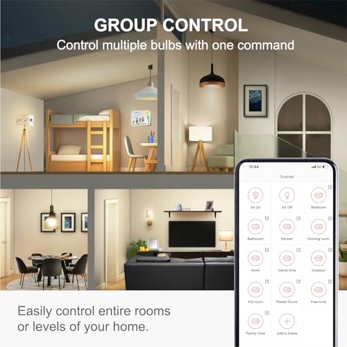 Sengled Alexa, WiFi, Smart Light Bulbs that Work with Alexa & Google Assistant,A19 Soft White(2700K)No Hub Required,800LM 60W Equivalent HighCRI)90,4Count(Pack of 1)