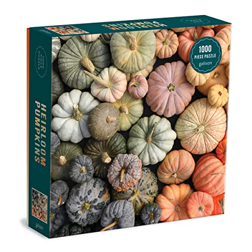 Galison Heirloom Pumpkins Puzzle, 1000 Pieces, 27” x 20” – Difficult Jigsaw Puzzle Featuring Stunning and Colorful Artwork – Thick, Sturdy Pieces, Challenging Family Activity