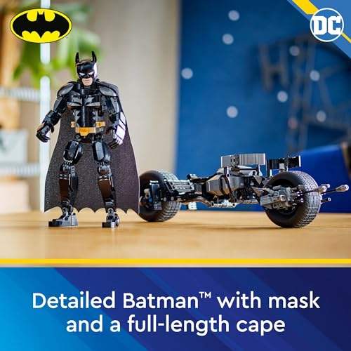 LEGO DC Batman: Batman Construction Figure & The Bat-Pod Bike, The Dark Knight Action Figure and Batman Motorcycle, Super Hero Toys, Kids’ Adventure Playset, Gift for Boys and Girls, 76273