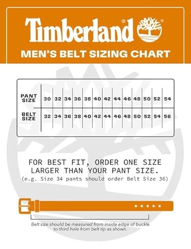 Timberland mens Classic Leather Jean Belt 1.4 Inches Wide, Brown, 36