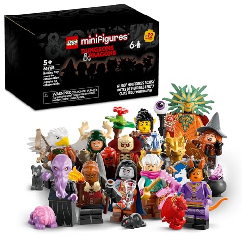 LEGO Minifigures Dungeons & Dragons 6 Pack, Collectible Toy Figures Including Tiefling Sorcerer and Gith Warlock, Party Favors for Kids or Adult Fans, Halloween Toy Gift Idea, 66765