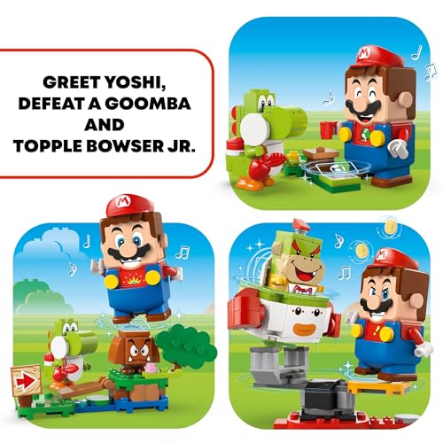 LEGO Super Mario Adventures with Interactive Mario, Bowser Jr.’s Clown Car Playset Vehicle, Yoshi Toy, Mario Playset, Nintendo Toy Gift for Boys, Girls and Gamers Ages 6 and Up, 71439