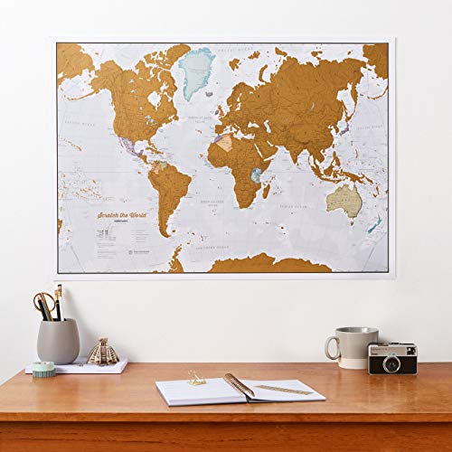 Scratch The World ® Travel Map - Scratch Off World Map Poster - X-Large 23 x 33 - Maps International - 50 Years of Map Making - Cartographic Detail Featuring Country & State Borders