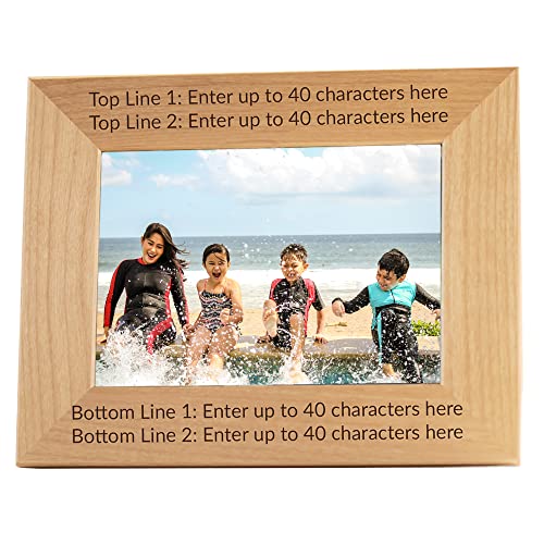 Lifetime Creations Create Your Own Personalized Picture Frame: Engraved Custom Wood Photo Frame, Customizable Gift for Wedding, Anniversary, Birthday (5x7 Inch Landscape)