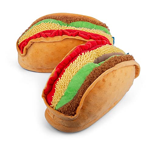 Coddies Taco Slippers | Unisex Funny Slippers, Novelty Comfortable Pantuflas, Gag Gift | Men, Women & Kids (4-7.5 Men | 6-9.5 Women)