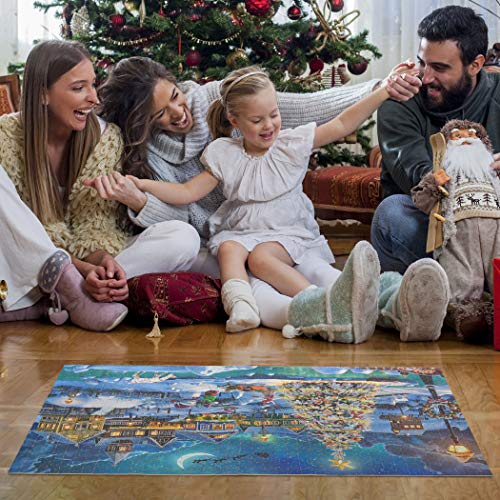 Becko US Puzzles 1000 Piece for Adults and Kids, Wooden Jigsaw Puzzles 1000 Pieces, Christmas and Holiday (Snow Scene)