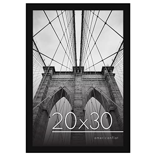 Americanflat 20x30 Poster Frame with Polished Plexiglass - Epic Collection - Gallery Wall Frames with Engineered Wood - Wide Photo Frame for Wall Display - Black