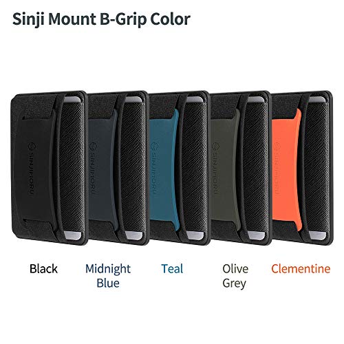 Sinjimoru Detachable Phone Wallet, Phone Card Holder as Phone Stand & iPhone Grip for Wireless Charging, Not for MagSafe. Sinji Mount B-Grip Midnight Blue