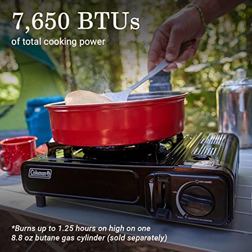 Coleman Classic 1-Burner Butane Stove, Portable Camping Stove with Carry Case & Push-Button Starter, Includes Precise Temperature Control & 7,650 BTUs of Power for Camping, Tailgating, & More