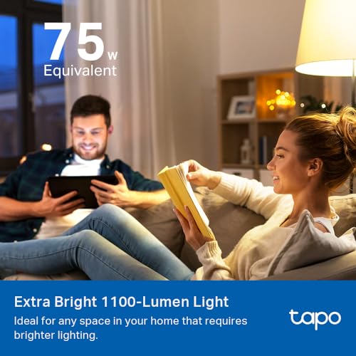 Tapo TP-Link Smart Light Bulbs, 1100 Lumens High Brightness (75W Equivalent), Matter-Certified, 16M Colors WiFi Light Bulb, Dimmable, Works w/Siri, Alexa & Google Home, A19 E26, L535E(2-Pack)