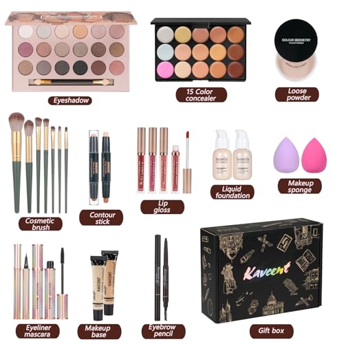 Makeup Sets Teens Makeup Kit for Women Full Kit Makeup Kits for Women Gift Eyeshadow Palette Concealer Palette Foundation Makeup Powder Makeup Kit for Teenagers