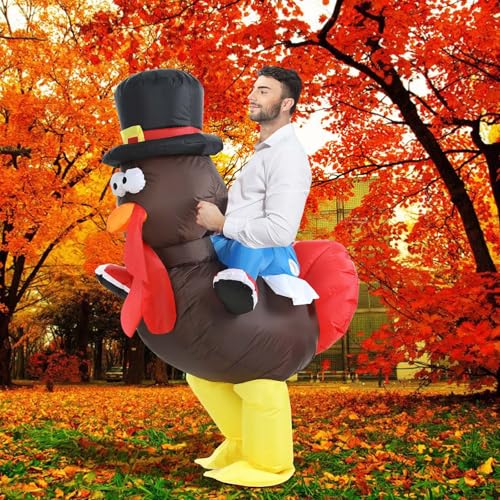 TOLOCO Inflatable Costume Adult, Inflatable Halloween Costumes for Men, Inflatable Turkey Costume for Adults, Blow up Costumes for Adults, Thanksgiving Costume