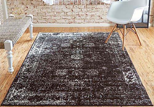 Unique Loom Sofia Collection Area Rug - Casino (5' 1" x 8' Rectangle, Black/ Ivory)