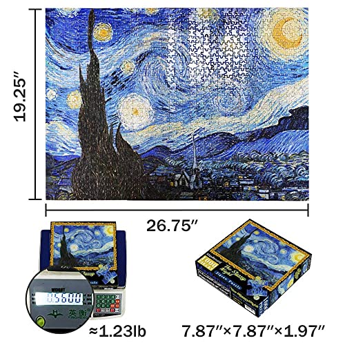 MaxRenard Starry Night Puzzle 1000 Pieces Van Gogh Puzzle 1000 Piece Puzzles for Adults Artwork Jigsaw Puzzle Family Game Puzzle