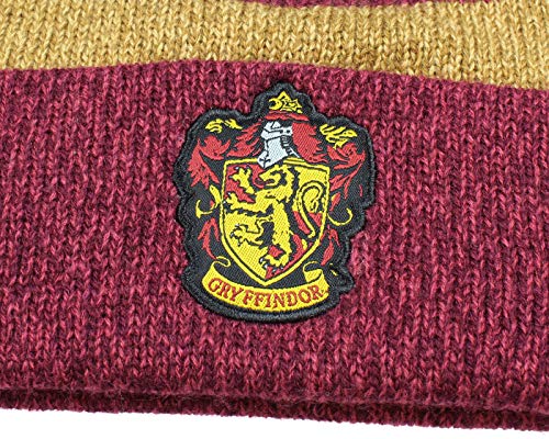 Bioworld Harry Potter Hogwarts Houses Knit Gryffindor Scarf & Pom Beanie Set