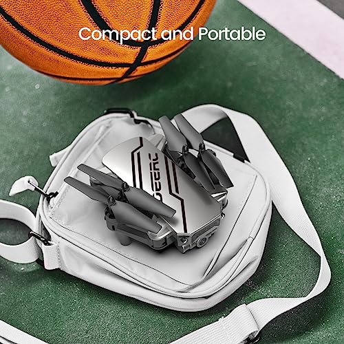 DEERC D20 Mini Drone for Kids with 720P HD FPV Camera Remote Control Toys Gifts for Boys Girls with Altitude Hold, Headless Mode, One Key Start Speed Adjustment, 3D Flips 2 Batteries, Silver