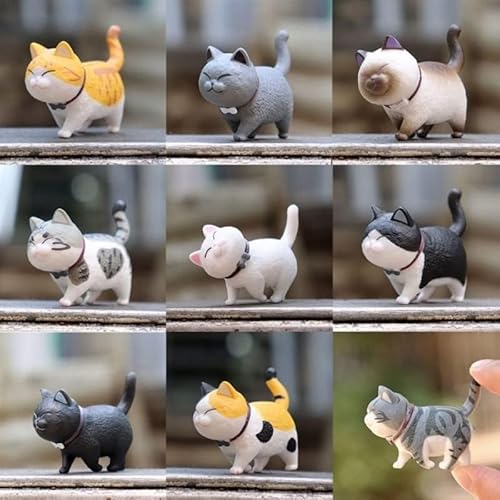 9 Style Cat Refrigerator Magnets, Fridge Cat Ornament for Home Kitchen Decor