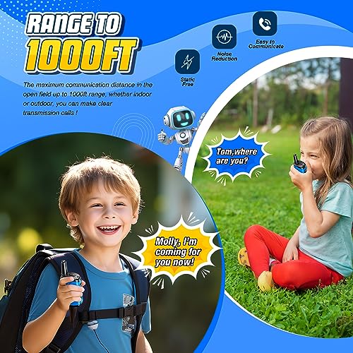 Kids Walkie Talkies Toys for Boys: comedyfun Mini Robots Walkies Talkies 2 Pack Halloween Christmas Birthday Gifts for 3 4 5 6-8 Year Old Boys Toys for 4 5 6 7 8-10 Year Old Camping Outdoor Games