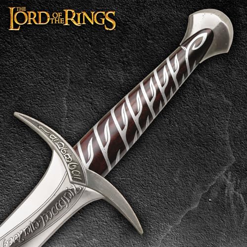 UNITED CUTLERY The Lord of The Rings Sting Sword of Frodo Baggins | Officially Licensed Replica | Engraved Stainless Steel Blade | Includes Wall Plaque | Collectible | Length 22"