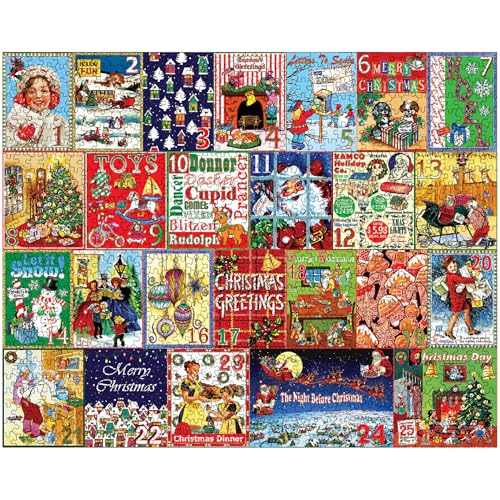 White Mountain Puzzles Christmas Calendar, 1000 Pieces Jigsaw Puzzle