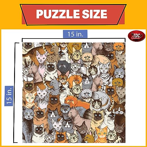 TDC Games World’s Most Difficult Jigsaw Puzzle – Cats – 500 Pieces Double Sided – 15 in