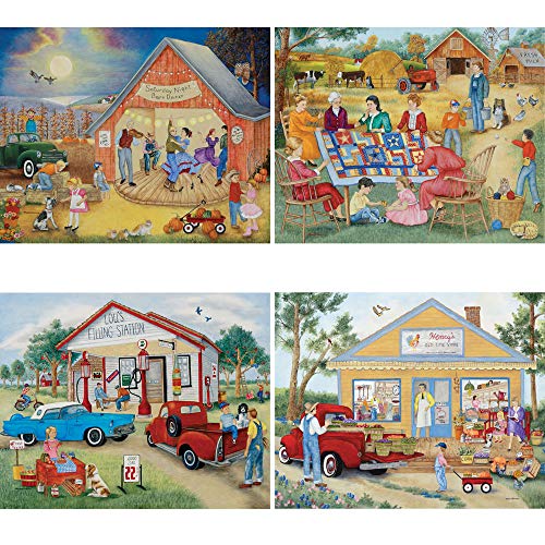 Bits and Pieces – 4-in-1 Multi-Pack - 500 Piece Jigsaw Puzzles for Adults – 500 pc Large Piece Puzzle Set Bundle by Artist Kay Lamb Shannon - 16"x 20"