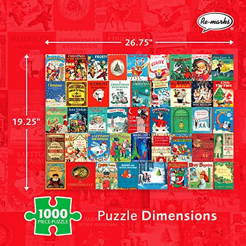 Re-marks Holiday Books Puzzle, Collage Puzzle for All Ages, 1000-Piece Christmas Puzzle