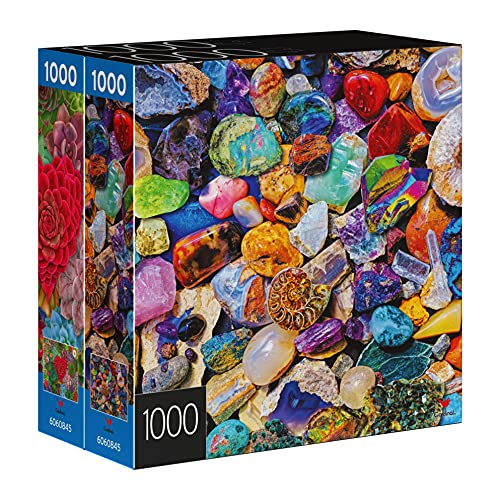 2-Pack of 1000-Piece Jigsaw Puzzles, Succulents & Rocks and Minerals | Puzzles for Adults and Kids Ages 8+, Amazon Exclusive