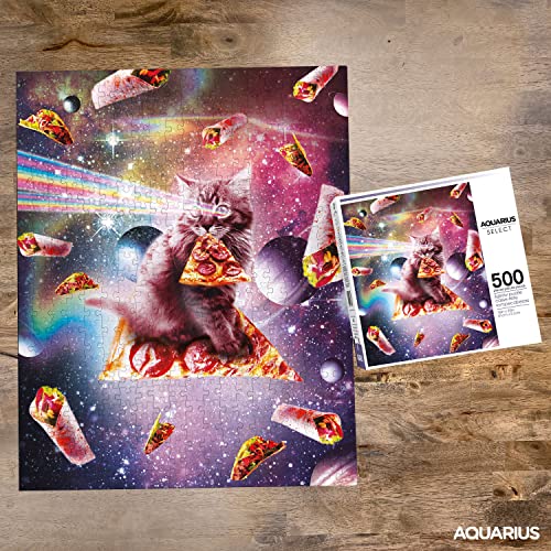 AQUARIUS Random Galaxy Cat Pizza Puzzle (500 Piece Jigsaw Puzzle) - Officially Licensed Random Galaxy Merchandise & Collectibles - Glare Free - Precision Fit - Virtually No Puzzle Dust - 16x20 Inches