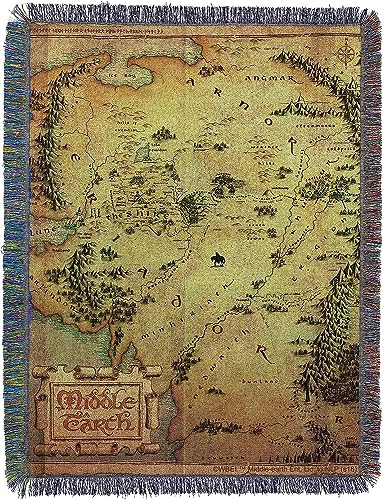 Northwest Lord of The Rings - The Hobbit Woven Tapestry Throw Blanket, 48" x 60", Middle Earth