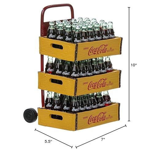 Kurt Adler Coca-Cola Santa with Delivery Cart, 10.5-Inch, Set of 2